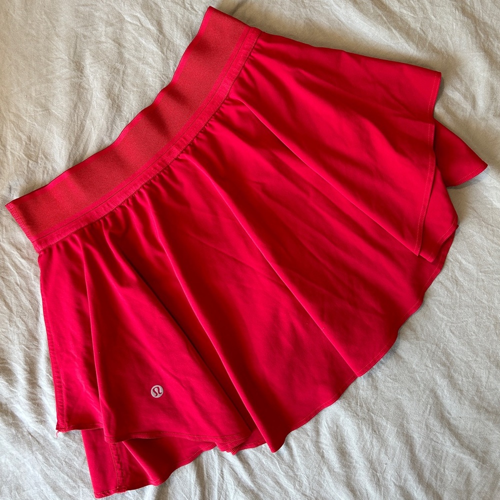 LULULEMON Court Rival Red Hot Heat High Rise Skirt SIZE M